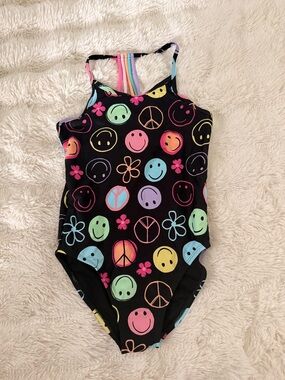 The Children’s Place Girls One-Piece Swimsuit Size M (7/8) Smiley Face Print